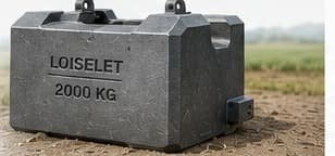 Modvægt i én blok på 2000 kg i en mark