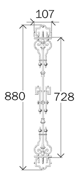 Balustrade, udsmykket gelænder i støbejern - Thumbnail 2