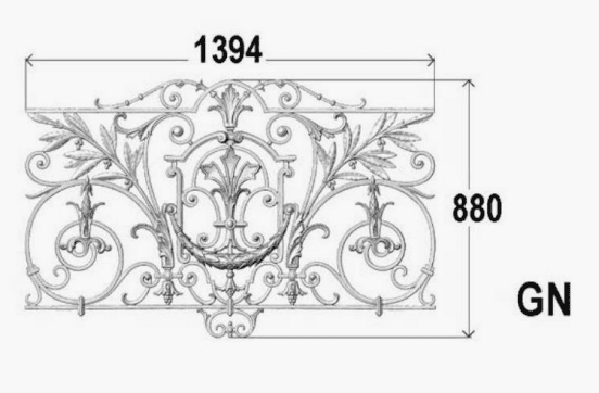 Balustrade, udsmykket gelænder i støbejern