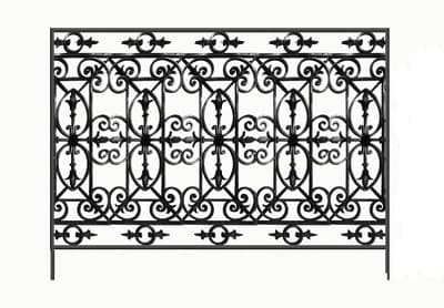 Balustrade, udsmykket gelænder i støbejern