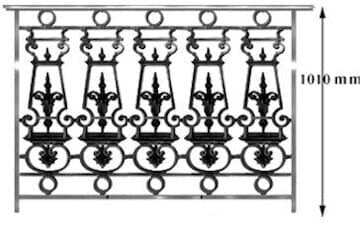 Balustrade, udsmykket gelænder i støbejern