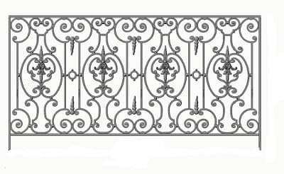 Balustrade, udsmykket gelænder i støbejern