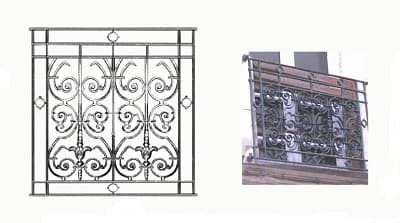 Balustrade, udsmykket gelænder i støbejern