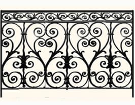 Balustrade, udsmykket gelænder i støbejern
