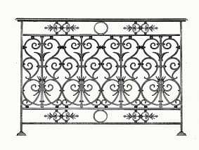 Balustrade, udsmykket gelænder i støbejern