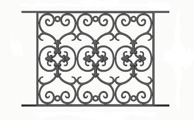Balustrade, udsmykket gelænder i støbejern