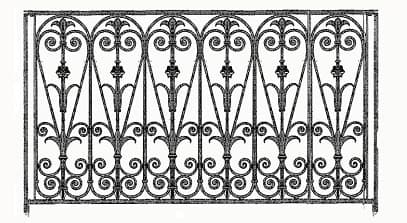 Balustrade, udsmykket gelænder i støbejern