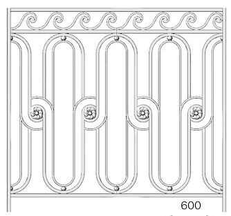 Balustrade, udsmykket gelænder i støbejern