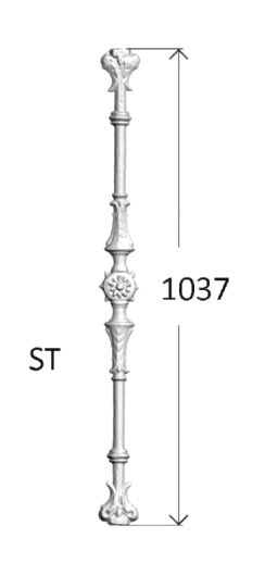 Balustrade, udsmykket gelænder i støbejern